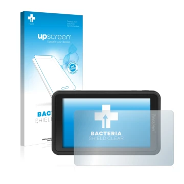 Face avant d’un emballage produit avec le logo de la marque upscreen. À côté, l’appareil Desview R5 5.5