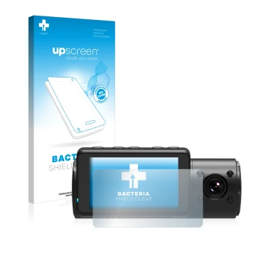 Face avant d’un emballage produit avec le logo de la marque upscreen. À côté, l’appareil Vantrue N4 est représenté avec la pro