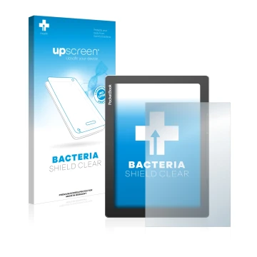 Face avant d’un emballage produit avec le logo de la marque upscreen. À côté, l’appareil PocketBook InkPad Lite est représenté