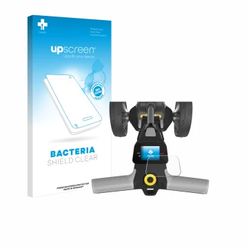 Face avant d’un emballage produit avec le logo de la marque upscreen. À côté, l’appareil PowaKaddy CT6 GPS est représenté avec