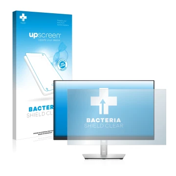 Face avant d’un emballage produit avec le logo de la marque upscreen. À côté, l’appareil Dell P2422HE est représenté avec la p