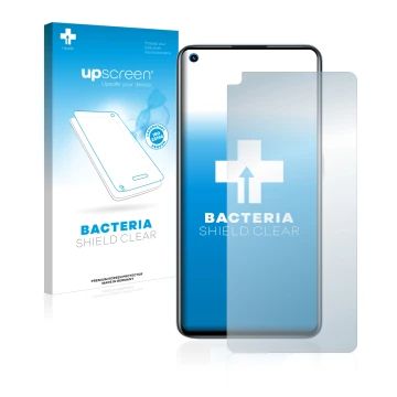 Face avant d’un emballage produit avec le logo de la marque upscreen. À côté, l’appareil realme GT Neo 2 est représenté avec l