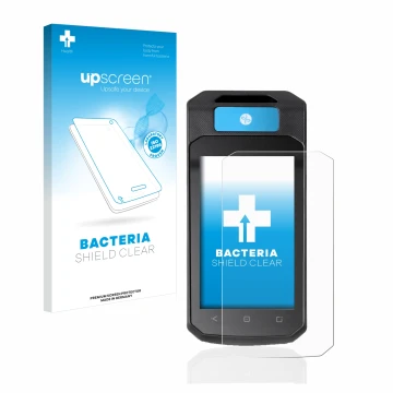 Face avant d’un emballage produit avec le logo de la marque upscreen. À côté, l’appareil Accu-Chek Insight mit DBLG1 est repré