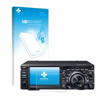 Face avant d’un emballage produit avec le logo de la marque upscreen. À côté, l’appareil Yaesu FT-DX10 est représenté avec la 