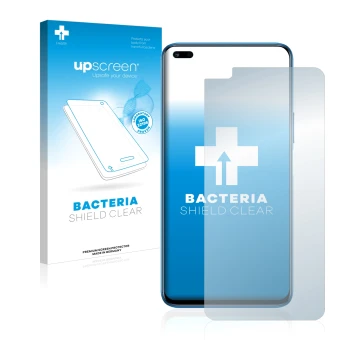 Face avant d’un emballage produit avec le logo de la marque upscreen. À côté, l’appareil Honor 50 Lite est représenté avec la 