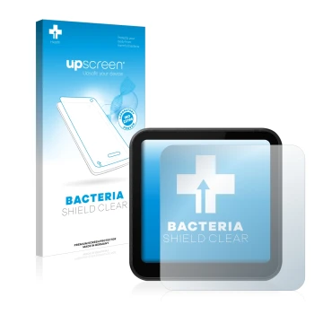 Face avant d’un emballage produit avec le logo de la marque upscreen. À côté, l’appareil DJI Action 2 est représenté avec la p