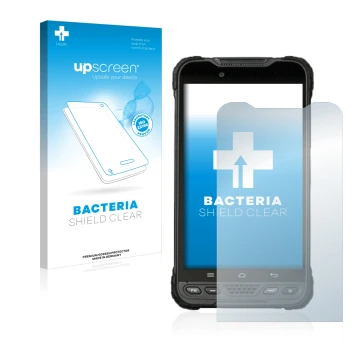 Face avant d’un emballage produit avec le logo de la marque upscreen. À côté, l’appareil UniStrong UT12P est représenté avec l