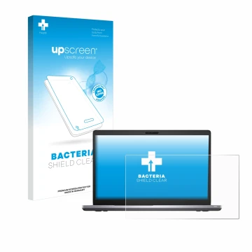 Face avant d’un emballage produit avec le logo de la marque upscreen. À côté, l’appareil Dell Latitude 5510 est représenté ave
