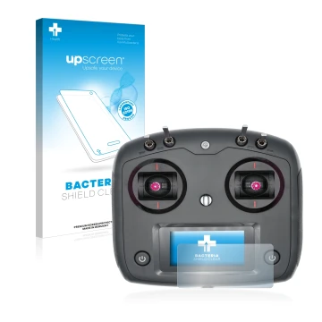 Face avant d’un emballage produit avec le logo de la marque upscreen. À côté, l’appareil FlySky FS-i6S est représenté avec la 