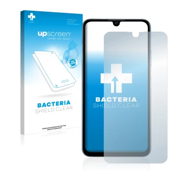 Face avant d’un emballage produit avec le logo de la marque upscreen. À côté, l’appareil ZTE Blade A71 est représenté avec la 