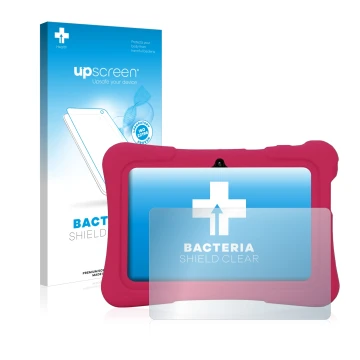 Face avant d’un emballage produit avec le logo de la marque upscreen. À côté, l’appareil Pritom K7 est représenté avec la prot