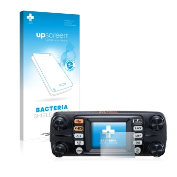 Face avant d’un emballage produit avec le logo de la marque upscreen. À côté, l’appareil Yaesu FTM-300DE est représenté avec l