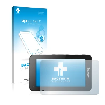 Face avant d’un emballage produit avec le logo de la marque upscreen. À côté, l’appareil Desview R6 UHB 5.5