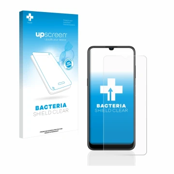 Face avant d’un emballage produit avec le logo de la marque upscreen. À côté, l’appareil Nokia G21 est représenté avec la prot