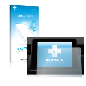 Face avant d’un emballage produit avec le logo de la marque upscreen. À côté, l’appareil Renault Captur Easy Link 7