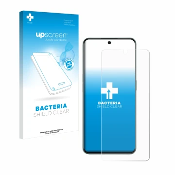 Face avant d’un emballage produit avec le logo de la marque upscreen. À côté, l’appareil OnePlus 10R est représenté avec la pr