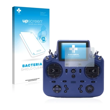 Face avant d’un emballage produit avec le logo de la marque upscreen. À côté, l’appareil FrSky Tandem X18 est représenté avec 