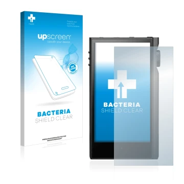 Face avant d’un emballage produit avec le logo de la marque upscreen. À côté, l’appareil Astell&Kern Kann Max est représenté a