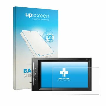 Face avant d’un emballage produit avec le logo de la marque upscreen. À côté, l’appareil Pioneer AVH-A240DAB est représenté av