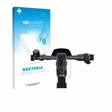 Face avant d’un emballage produit avec le logo de la marque upscreen. À côté, l’appareil NIU KQi3 Pro est représenté avec la p