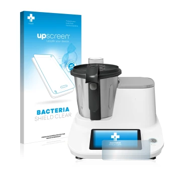 Face avant d’un emballage produit avec le logo de la marque upscreen. À côté, l’appareil Moulinex Click&Cook HF5061 est représ