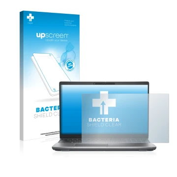 Face avant d’un emballage produit avec le logo de la marque upscreen. À côté, l’appareil Dell Latitude 5531 est représenté ave