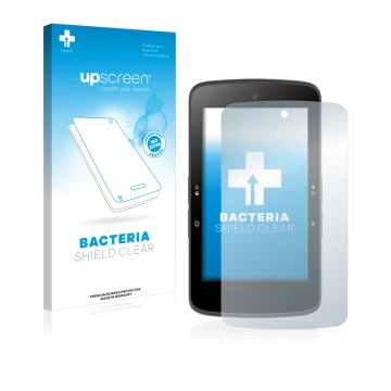 Face avant d’un emballage produit avec le logo de la marque upscreen. À côté, l’appareil Bryton Rider S800 est représenté avec