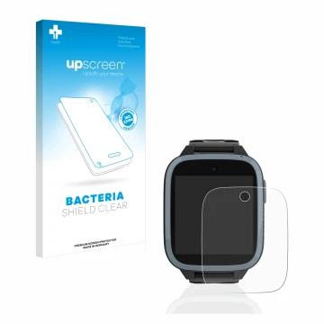 Face avant d’un emballage produit avec le logo de la marque upscreen. À côté, l’appareil Xplora XGO3 (1ère Gen.) est représent