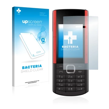 Face avant d’un emballage produit avec le logo de la marque upscreen. À côté, l’appareil Nokia 5710 XA est représenté avec la 