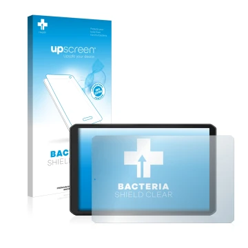 Face avant d’un emballage produit avec le logo de la marque upscreen. À côté, l’appareil Garmin dezl LGV810 est représenté ave