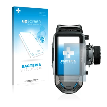 Face avant d’un emballage produit avec le logo de la marque upscreen. À côté, l’appareil Futaba 10PX est représenté avec la pr