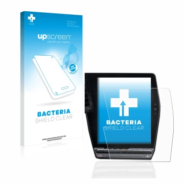 Face avant d’un emballage produit avec le logo de la marque upscreen. À côté, l’appareil Renault Megane E-Tech openR Link 12