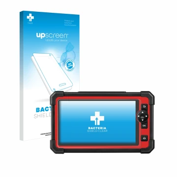 Face avant d’un emballage produit avec le logo de la marque upscreen. À côté, l’appareil Launch X-431 CRP919E est représenté a