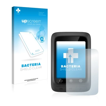 Face avant d’un emballage produit avec le logo de la marque upscreen. À côté, l’appareil CooSpo BC107 est représenté avec la p