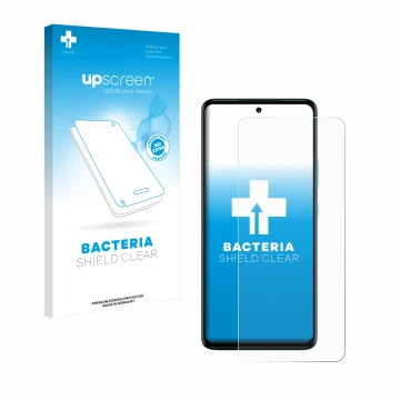 Face avant d’un emballage produit avec le logo de la marque upscreen. À côté, l’appareil Motorola Moto G72 est représenté avec