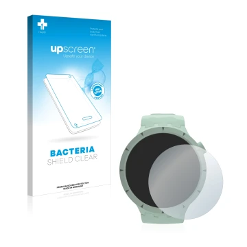 Face avant d’un emballage produit avec le logo de la marque upscreen. À côté, l’appareil Swatch Big Bold Bioceramic est représ