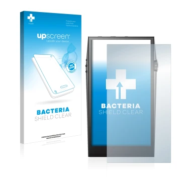 Face avant d’un emballage produit avec le logo de la marque upscreen. À côté, l’appareil Astell&Kern SP3000 est représenté ave