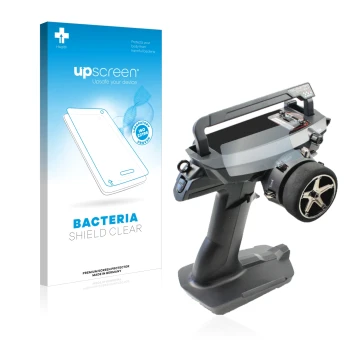 Face avant d’un emballage produit avec le logo de la marque upscreen. À côté, l’appareil Sanwa MT 44 / MT 5 est représenté ave