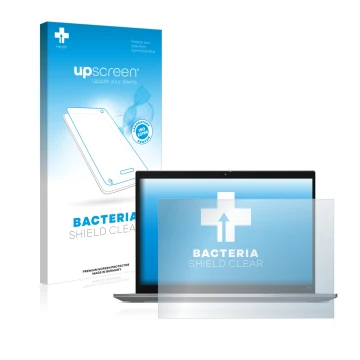 Face avant d’un emballage produit avec le logo de la marque upscreen. À côté, l’appareil Lenovo ThinkPad T14s Gen 3 est représ