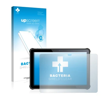 Face avant d’un emballage produit avec le logo de la marque upscreen. À côté, l’appareil Oukitel RT2 est représenté avec la pr