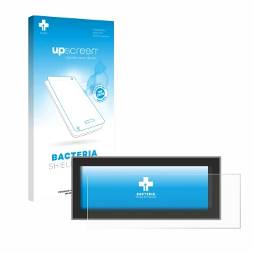 Face avant d’un emballage produit avec le logo de la marque upscreen. À côté, l’appareil Opel Astra L 2022 Navigationssystem e