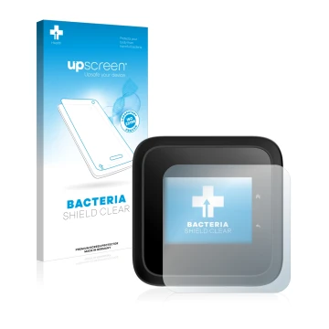 Face avant d’un emballage produit avec le logo de la marque upscreen. À côté, l’appareil Netgear Nighthawk M6 Pro est représen