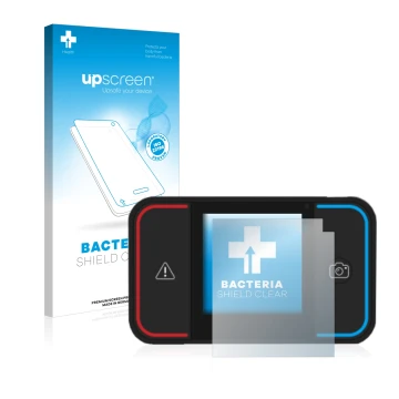 Face avant d’un emballage produit avec le logo de la marque upscreen. À côté, l’appareil Saphe Drive Pro est représenté avec l