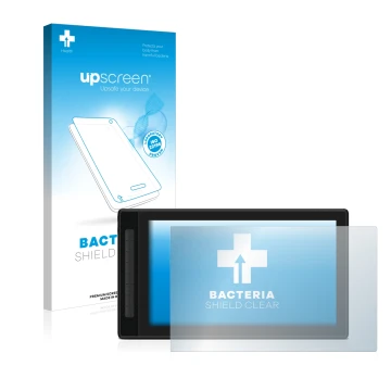 Face avant d’un emballage produit avec le logo de la marque upscreen. À côté, l’appareil Huion Kamvas Pro 16 (2.5K) est représ