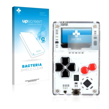 Face avant d’un emballage produit avec le logo de la marque upscreen. À côté, l’appareil Arduboy FX est représenté avec la pro