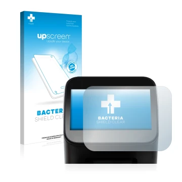 Face avant d’un emballage produit avec le logo de la marque upscreen. À côté, l’appareil Shaper Origin Gen2 est représenté ave