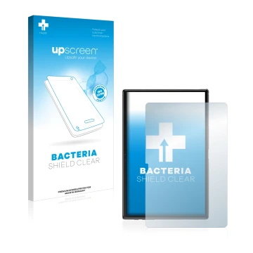 Face avant d’un emballage produit avec le logo de la marque upscreen. À côté, l’appareil Yestel T10 10