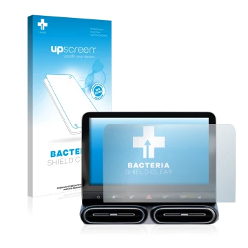 Face avant d’un emballage produit avec le logo de la marque upscreen. À côté, l’appareil Smart #1 Pro+ 12,8