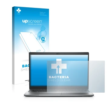 Face avant d’un emballage produit avec le logo de la marque upscreen. À côté, l’appareil Dell Latitude 5530 est représenté ave
