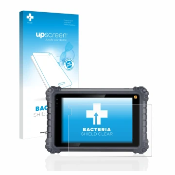 Face avant d’un emballage produit avec le logo de la marque upscreen. À côté, l’appareil Autel MaxiCom MK906Pro-TS est représe